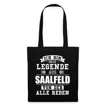Stadt Saalfeld Deutschland Legende Spruch - Stoffbeutel - Schwarz - Vorne