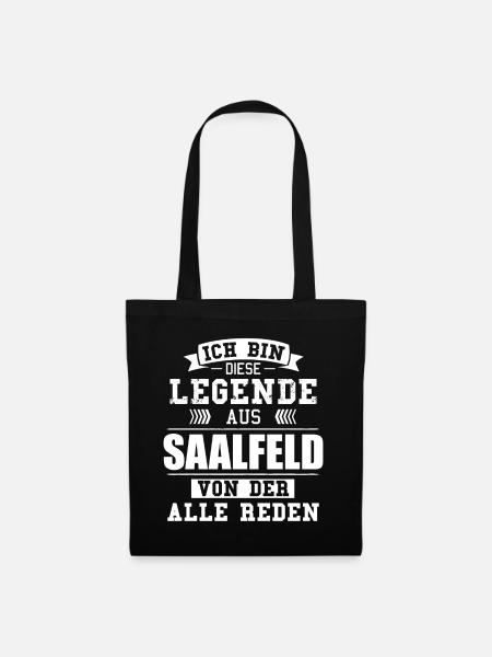 Stadt Saalfeld Deutschland Legende Spruch - Stoffbeutel - Schwarz