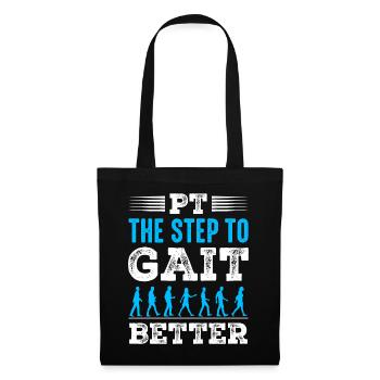 PT Physiotherapie Physiotherapeutin Job - Stoffbeutel - Schwarz - Vorne