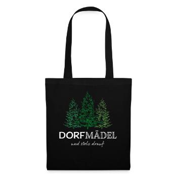 Dorfmädel Dorfmädchen Schwarzwälder Schwarzwald - Stoffbeutel - Schwarz - Vorne