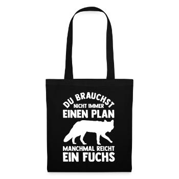 Fuchs - Stoffbeutel - Schwarz - Vorne