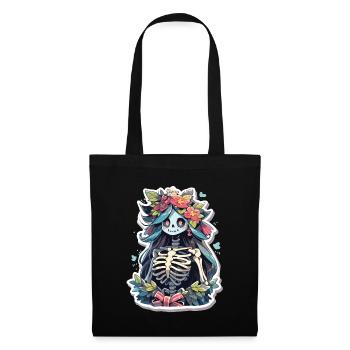 Crâne de squelette Crâne Crâne Crâne - Sac en tissu - noir - Devant
