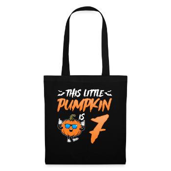 Cette petite citrouille a 7 ans - 7e anniversaire Hall - Sac en tissu - noir - Devant
