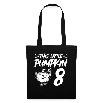 Halloween Birthday This Little Pumpkin Is 8 Years - Stoffbeutel - Schwarz - Vorne