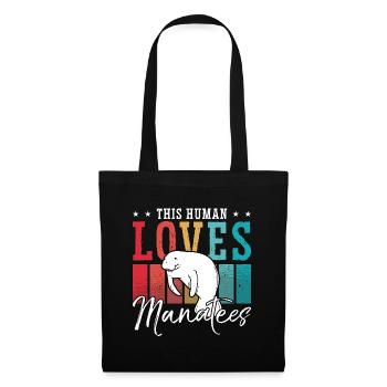 Dugong Cet Humain Aime Les Lamantins Animal Marin - Sac en tissu - noir - Devant