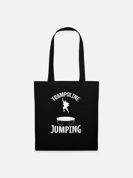 Trampoline Jumping springen Freizeit - Stoffbeutel - Schwarz