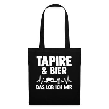 Tapir - Stoffbeutel - Schwarz - Vorne
