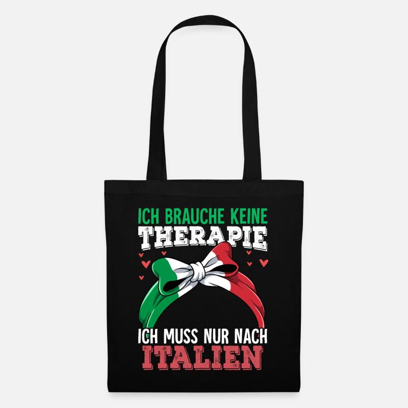 Italien - Stoffbeutel - Schwarz