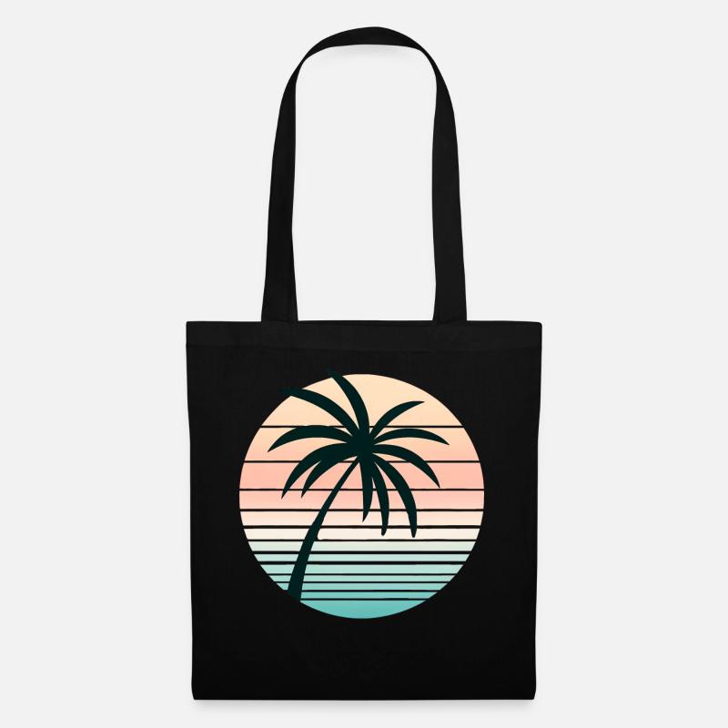 Synthwave Palme - Stoffbeutel - Schwarz