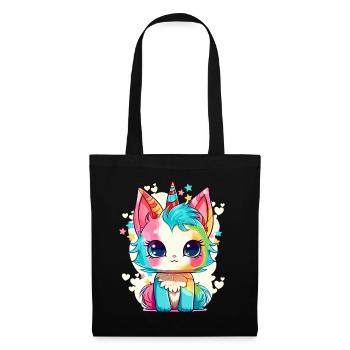 Caticorn Vibes Kawaii Anime Unicorn Cat Cute Carto - Stoffbeutel - Schwarz - Vorne