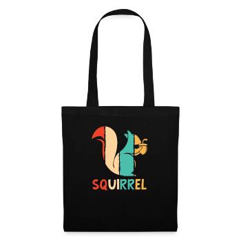 Retro Grauhörnchen Squirrel Fuchshörnchen - Stoffbeutel - Schwarz - Vorne