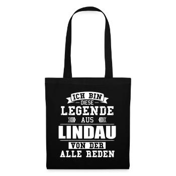 Stadt Lindau Deutschland Legende Spruch - Stoffbeutel - Schwarz - Vorne