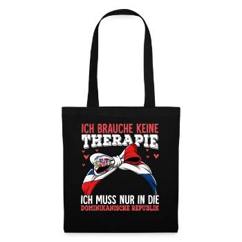 Dominikanische Republik - Stoffbeutel - Schwarz - Vorne