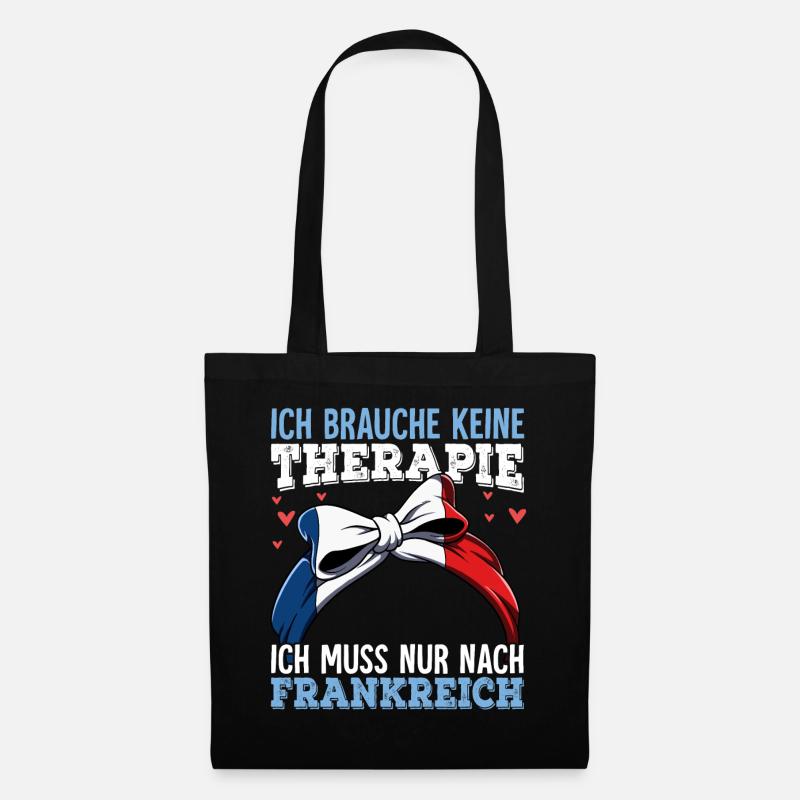 Frankreich - Stoffbeutel - Schwarz