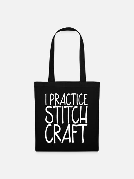 I Practice Stitch Craft - Stoffbeutel - Schwarz