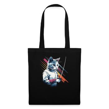 Chats, escrimeurs, joueurs, joueurs, escrime, athlètes, chats - Sac en tissu - noir - Devant