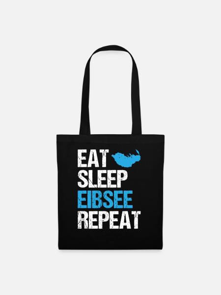 Lebenszyklus am Eibsee - Eat, Sleep, Repeat - Stoffbeutel - Schwarz