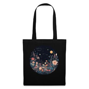 Night Sky Meadow Flower Garden Aesthetic Nature Lo - Stoffbeutel - Schwarz - Vorne