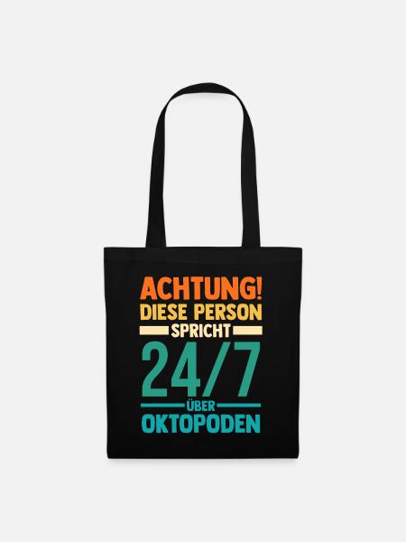 Tintenfisch Oktopus - Stoffbeutel - Schwarz