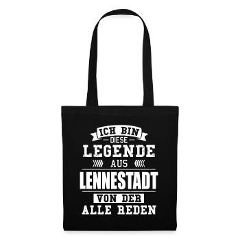 Stadt Lennestadt Deutschland Legende Spruch - Stoffbeutel - Schwarz - Vorne