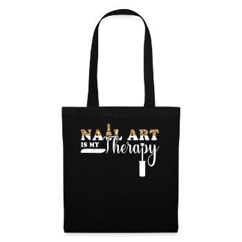 Nail Art Therapy Funny Manicure Leopard Manicurist - Stoffbeutel - Schwarz - Vorne