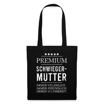 Premium Schwieger-Mutter - Sterne der Liebe - Stoffbeutel - Schwarz - Vorne
