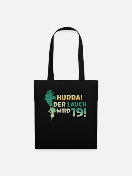Hurra der Lauch wird 19 - Stoffbeutel - Schwarz