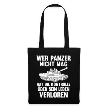 Panzerfahrer Soldat Panzer - Stoffbeutel - Schwarz - Vorne