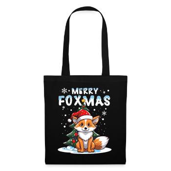 Cute fox celebrating Christmas in the snow - Tote Bag - black - Front