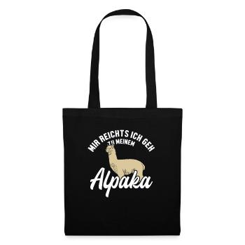 I've had enough, I'm going to the alpaca Pako Lama Huacaya - Tote Bag - black - Front