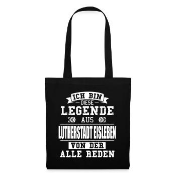 Stadt Lutherstadt Eisleben Deutschland Legende - Stoffbeutel - Schwarz - Vorne