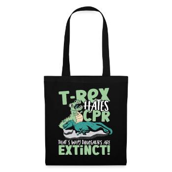 T-Rex hasst HLW Deshalb sind Dinosaurier - Stoffbeutel - Schwarz - Vorne