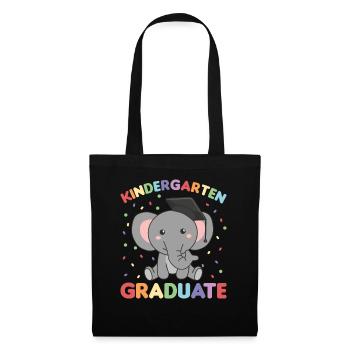 Kids Kindergarten graduate Elefant Graduation - Stoffbeutel - Schwarz - Vorne