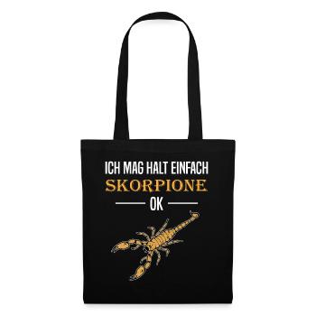 Einfache Skorpion Liebe Klartext Geschenk - Stoffbeutel - Schwarz - Vorne