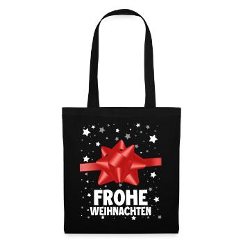 Frohe Weinachten - Stoffbeutel - Schwarz - Vorne