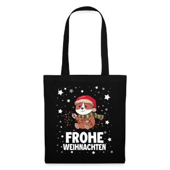 Frohe Weinachten - Stoffbeutel - Schwarz - Vorne