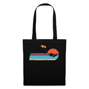 Kitesurf Kiteboard Kitesurfen Kite-Surf Vintage - Stoffbeutel - Schwarz - Vorne