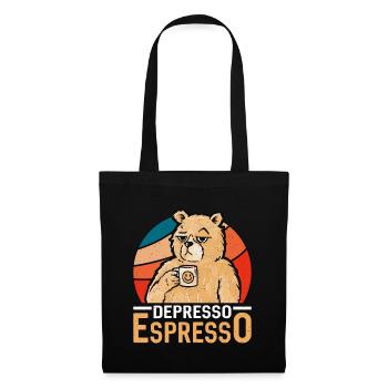 Espresso Depresso Espresso Buveur de café Latte - Sac en tissu - noir - Devant