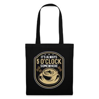 Espresso Il est toujours 17 heures quelque part Barista - Sac en tissu - noir - Devant