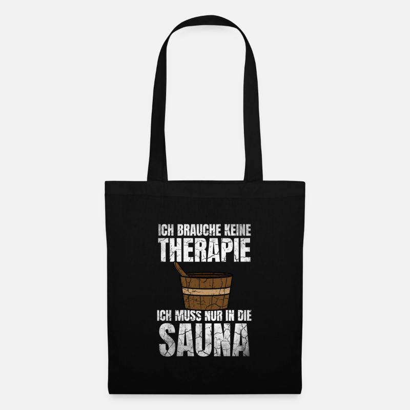 Sauna Spruch Wellness Geschenk Saunaclub zur Spa - Stoffbeutel - Schwarz