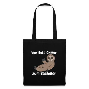 Uni Bachelor Abschluss Geschenk Faultier für - Stoffbeutel - Schwarz - Vorne