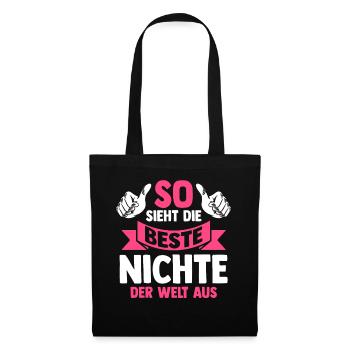 Beste Nichte - Stoffbeutel - Schwarz - Vorne