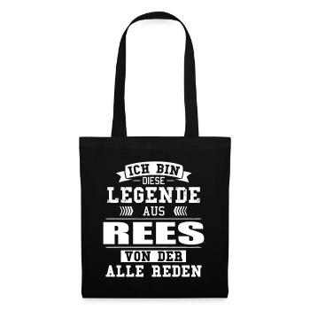 Stadt Rees Deutschland Legende Spruch - Stoffbeutel - Schwarz - Vorne