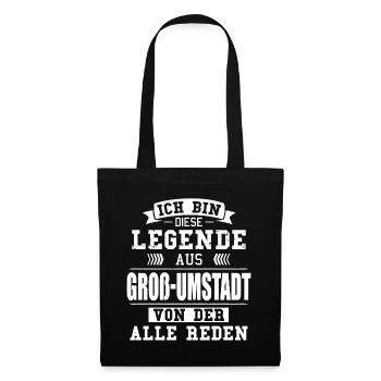 Stadt Groß-Umstadt Deutschland Legende Spruch - Stoffbeutel - Schwarz - Vorne