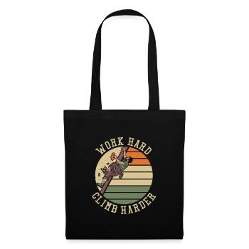 Work Hard Climb Harder, Bouldering, Sport Climbing - Tote Bag - black - Front