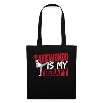 Martial Arts Taekwondo Is My Therapy Tae kwon do - Tote Bag - black - Front