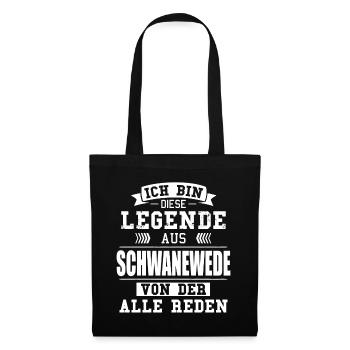 Stadt Schwanewede Deutschland Legende Spruch - Stoffbeutel - Schwarz - Vorne