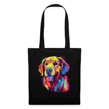 Watercolor Colorful Golden Retriever - Tote Bag - black - Front