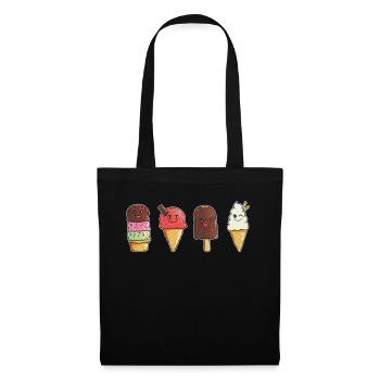 Saveurs de crème glacée Amateurs de crème glacée Les enfants adorent la crème glacée Popsicle en bois - Sac en tissu - noir - Devant