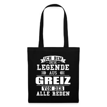 Stadt Greiz Deutschland Legende Spruch - Stoffbeutel - Schwarz - Vorne
